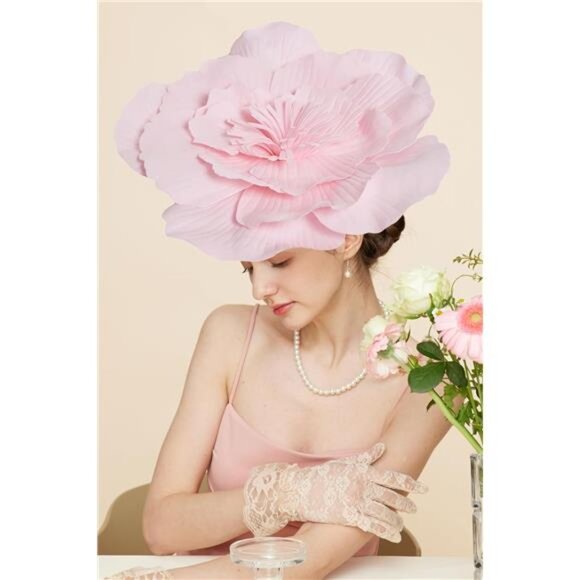 Fascinators Hat Flower for Wedding, Light Pink